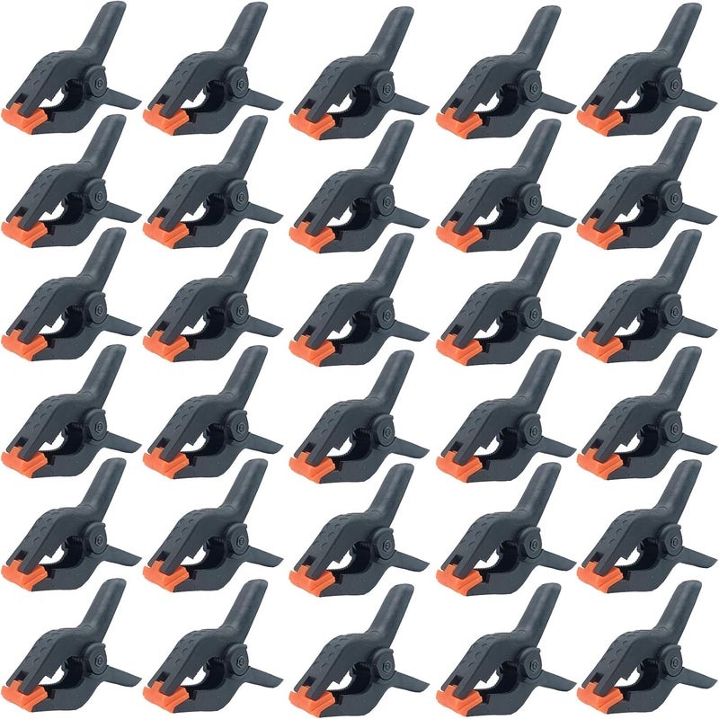 Seadasyoon Spring Clamps,30 Pack 3.5in Professional Plastic Heavy Duty Spring Clips for Crafts, Backdrop Clips Clamps for Backdrop Stand,Photography Studios,Woodworking,Home Improvement - Image 1
